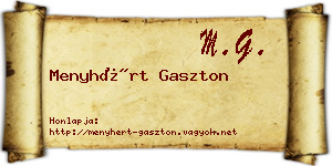 Menyhért Gaszton névjegykártya